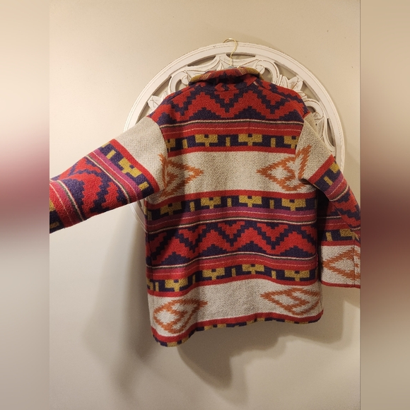 Vintage Circle T Multicolored Aztec Tribal Wool Button Up Jacket. - Picture 2 of 10
